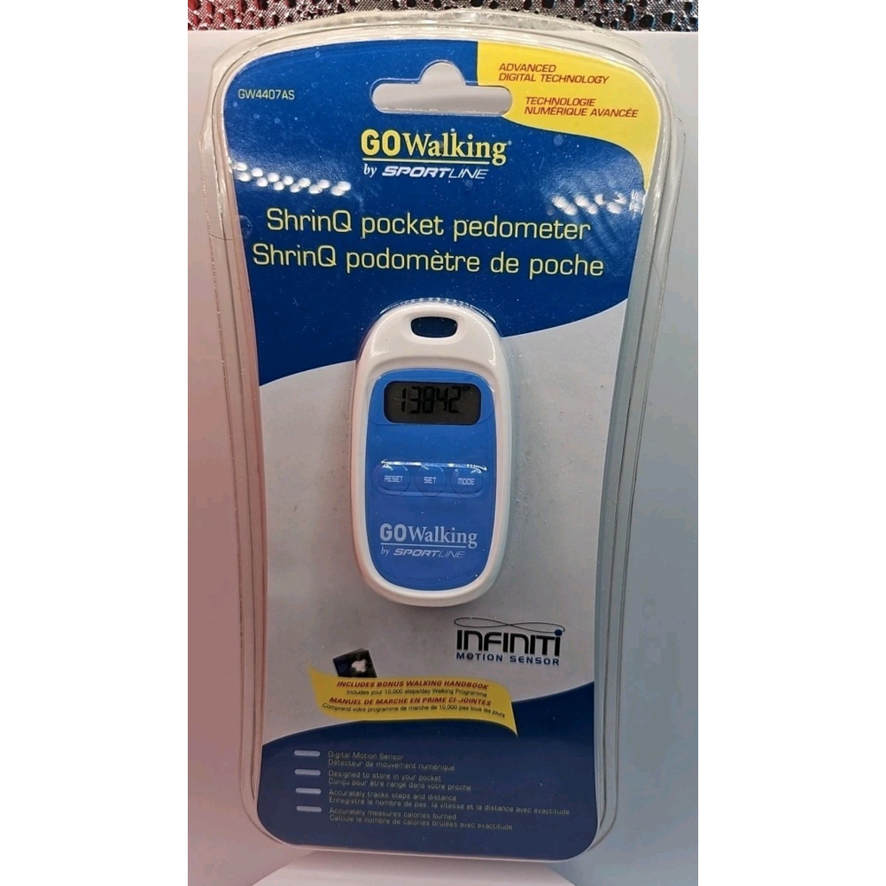 Sportline Pocket Pedometer Infiniti Motion Sensor Shrinq White GoWalking New
